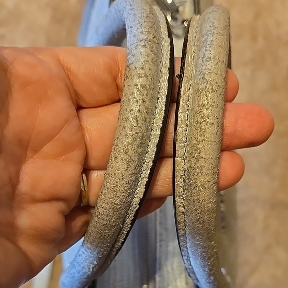 Michael Kors Grey Silver Detachablr Crossbody Strap Satchel - Picture 3 of 11